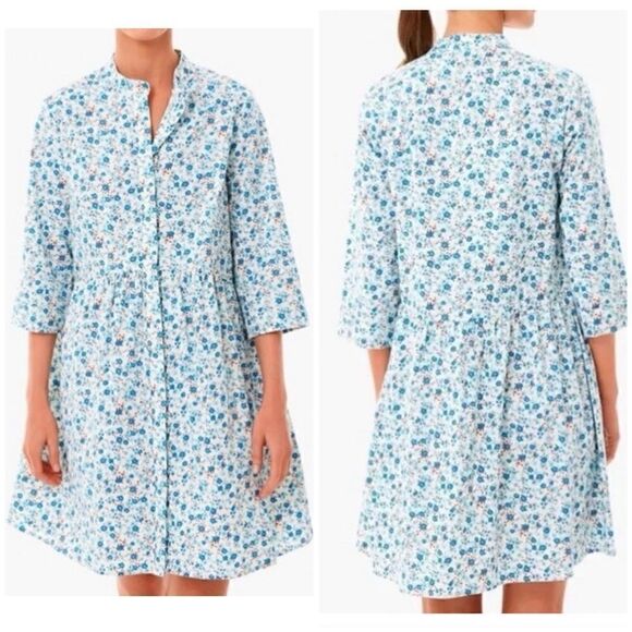 Tuckernuck Bluebell Floral Ditsy Calico Royal Shirt Dress Size XL - Picture 1 of 11
